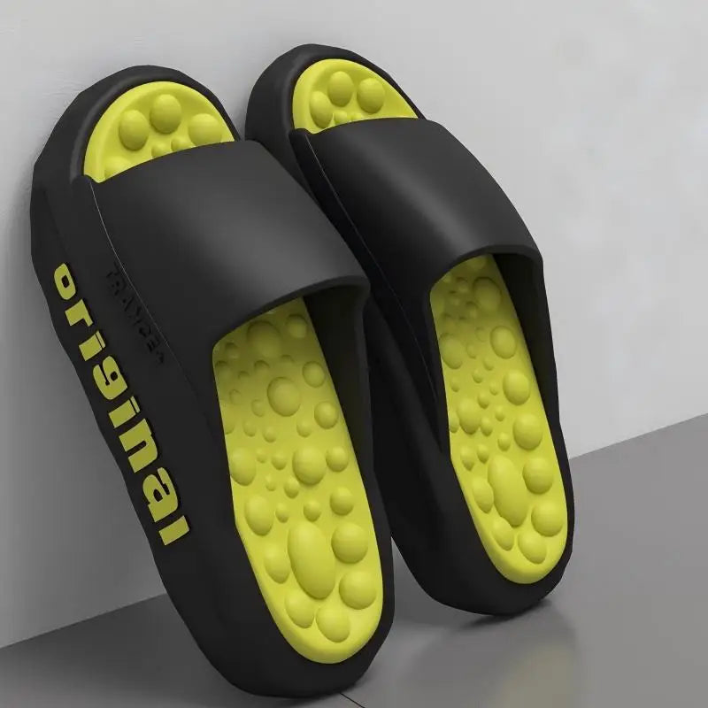 Fashion Men Slippers Non-slip Sandals Thick Soft Platform House Shoes