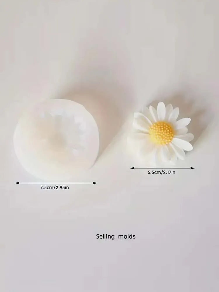 1PC Daisy Peony Flower Candle Silicone Mold 3D Handmade Candle Soap Gypsum Resin Handicraft Making Tools Zpaxo Daisy Flower