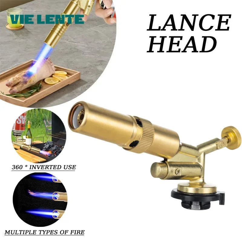 Portable Welding Gas Torch Flame Butane Burner Outdoor Camping BBQ Lighter Flamethrower Kitchen Supplies Welding Equipment Zpaxo