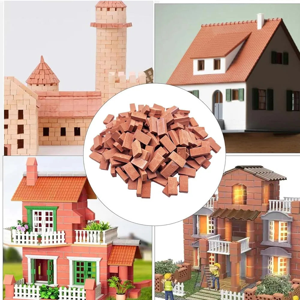 50pcs Mini Clay Red Roof Tiles – Miniature DIY Model Building Set Miniature Model Tiles Zpaxo