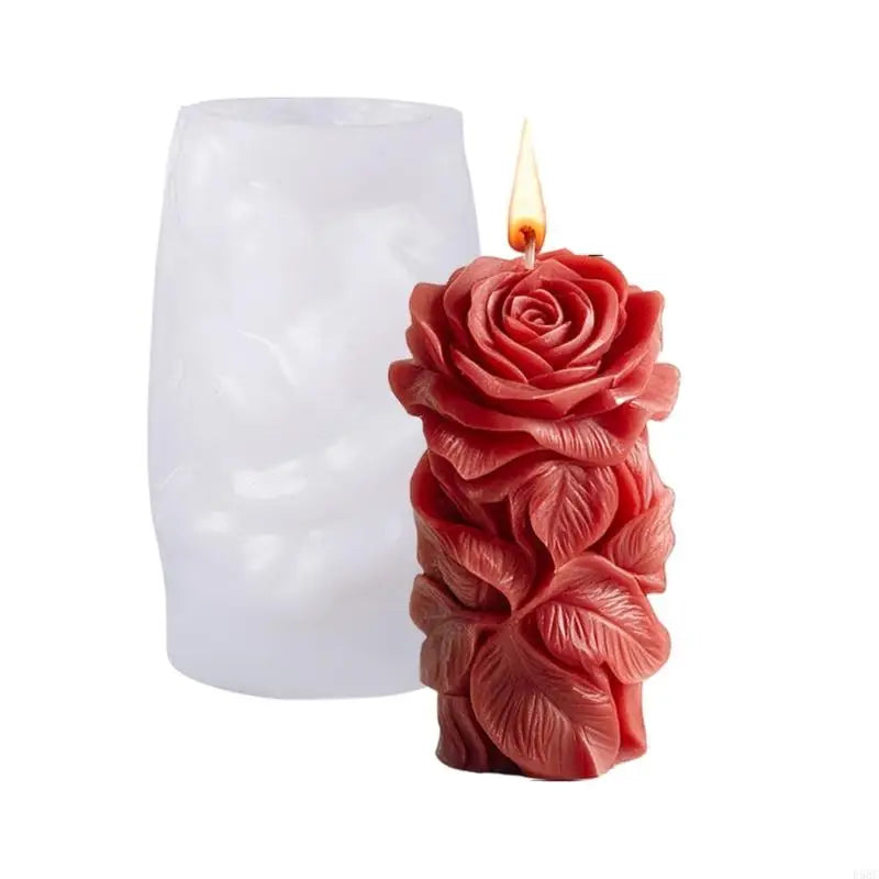Embossed Rose Flower Cylinder Silicone Molds Epoxy Resin Making Soap