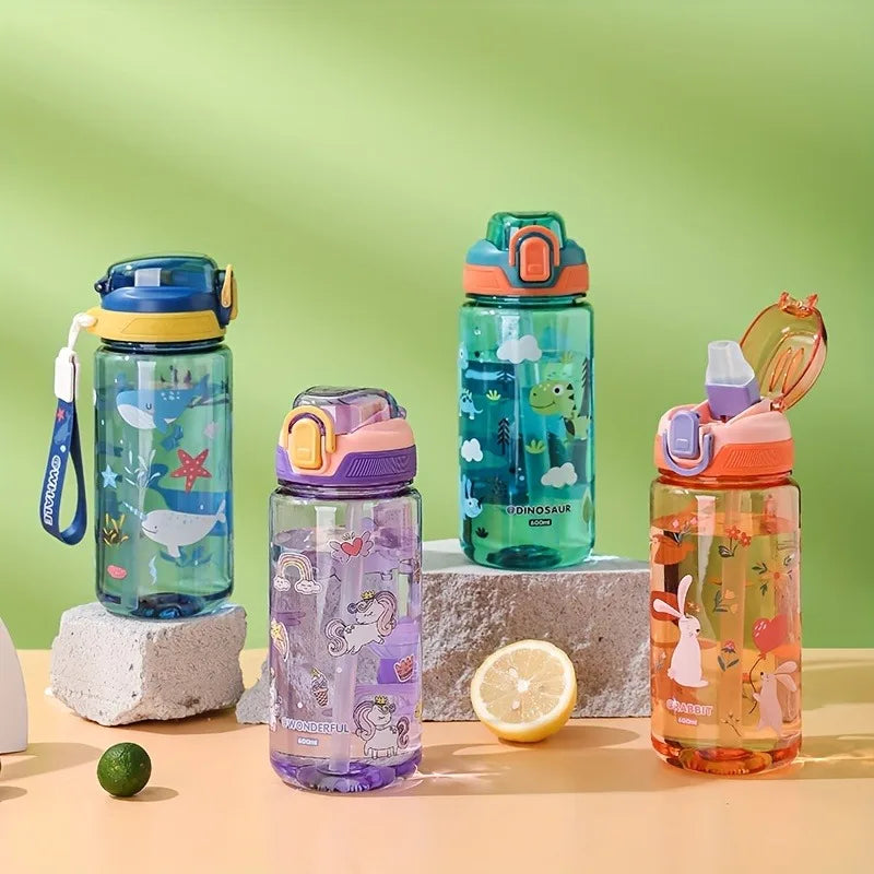 BPA Free Plastic Water Bottle Portable Leak Proof Sports Bottle 600ml Lightweight Reusable Drinking Bottle for Gym Fitness Outdo Zpaxo