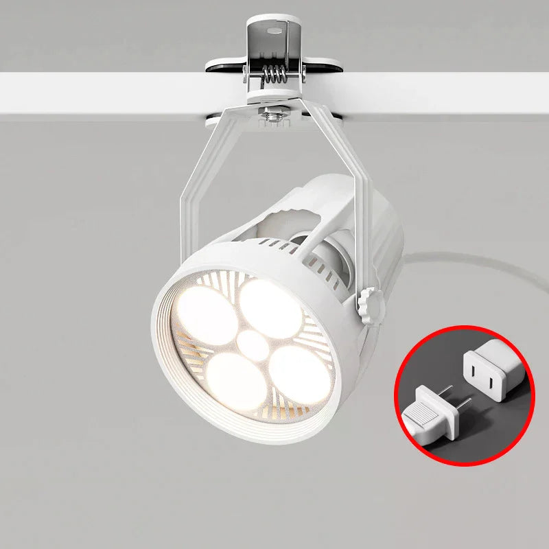 PAR30 LED E27 Track Light Bracket Base 2-Wires Rail Ceiling Lamps Holder Clothing Store Living Room Replaceable Spotlight Socket Zpaxo