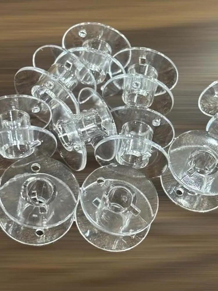 50 PCS/Lot Plastic Transparent Colorful Sewing Machine Spools Home Sewing Tool Empty Spool Bobbins Sewing Machines Accessories Zpaxo Transparent 50pcs