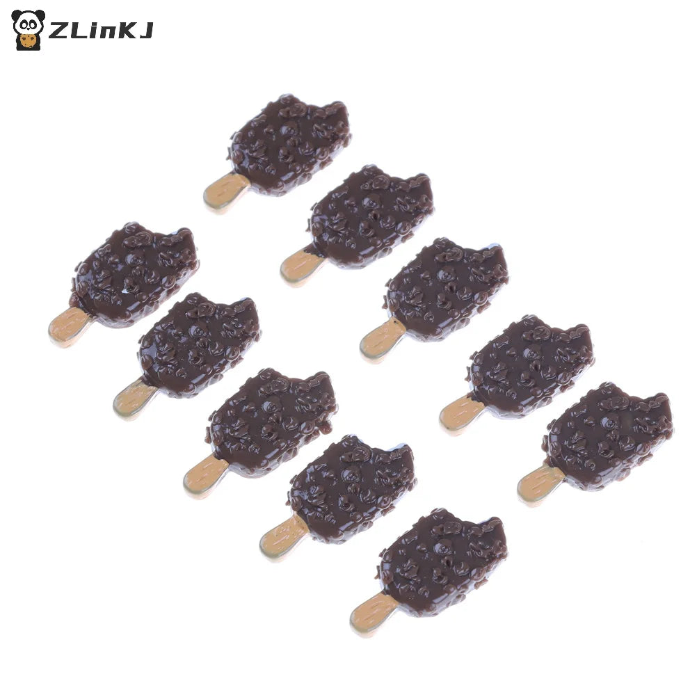 ▶5PCS Mini Dollhouse Chocolate Popsicle Food Model Miniature Home Kitchen Decoration Zpaxo