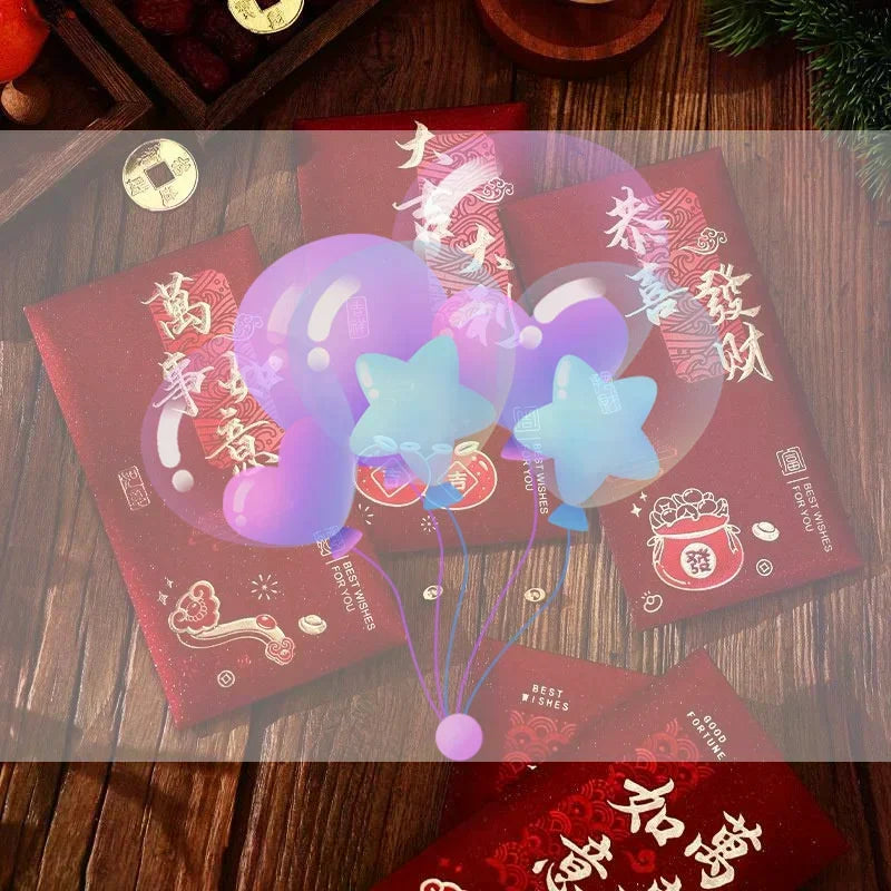 6pcs Hot Gold 2026 Horse Year Red Envelope Thickened Hard Paper Money Envelopes Hongbao Chinese New Year Envelope Zpaxo