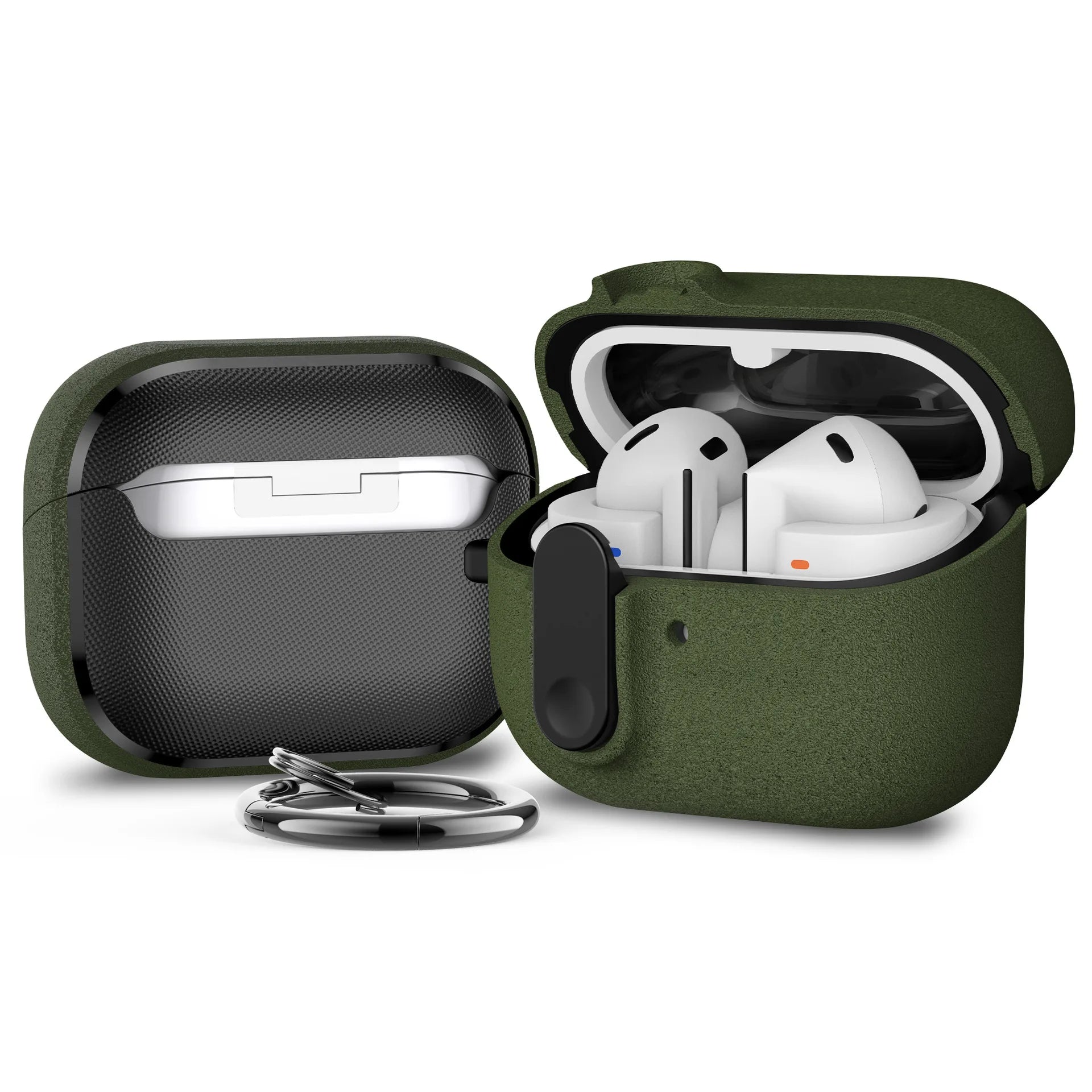 Secure Lock Case Samsung Galaxy Buds 3 Keychain Shockproof Protective Zpaxo Green For Buds 3 Pro