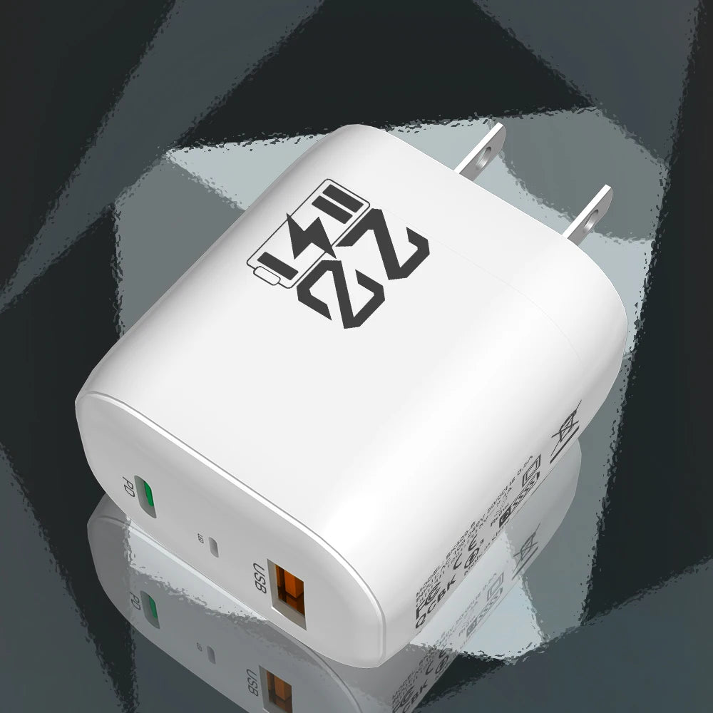 20W USB-C PD Fast Charger Dual Port Wall Adapter EU US Plug USB-C Wall Charger Zpaxo White US