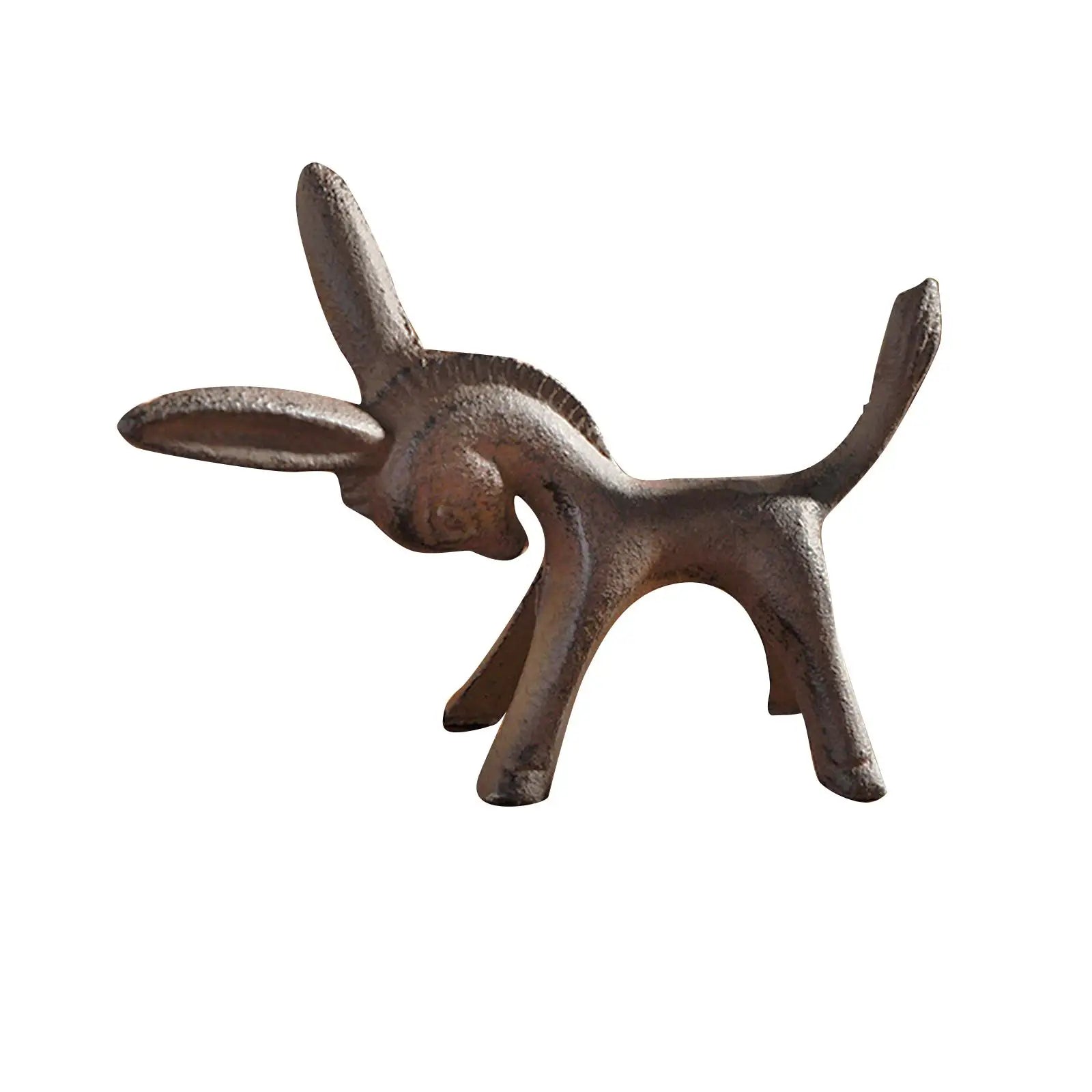 Cast Iron Donkey Figurine | Rustic Animal Sculpture & Decor Animal Figurine Zpaxo