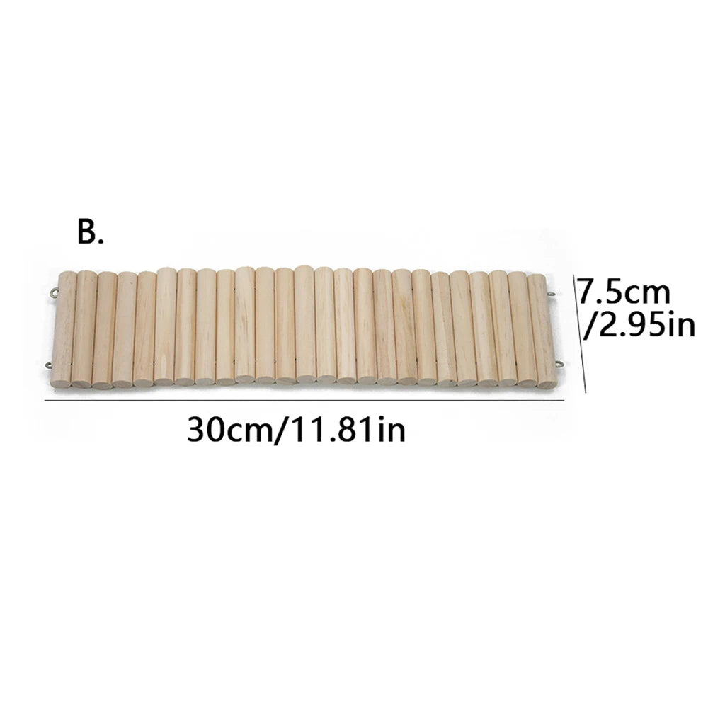 Hamster Habitat Accessories Multiple Size Wooden Bridge Cage Hamster Bendable Fence for Small Animals Climbing Zpaxo 7.5x30CM