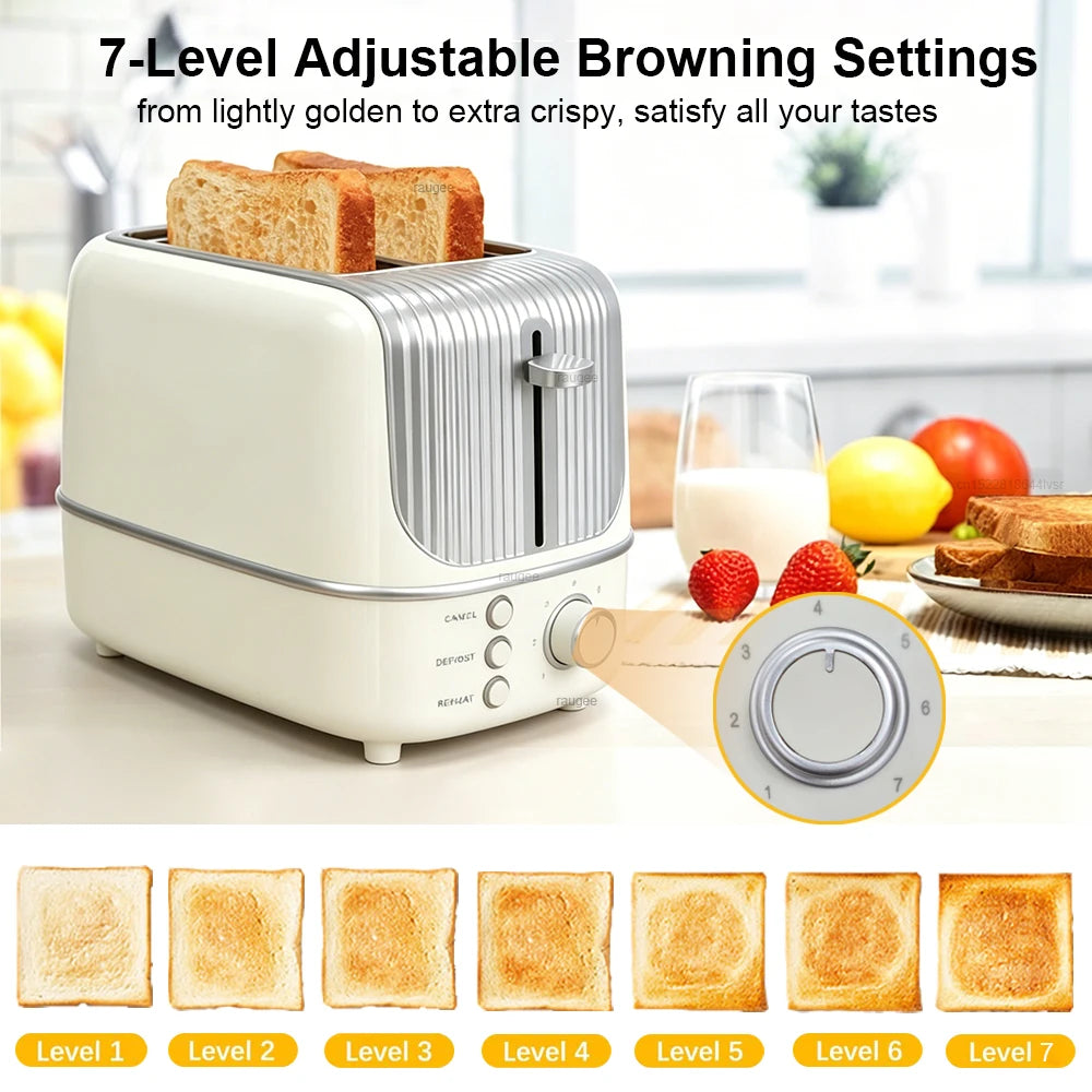 Toaster 2 Slice Extra Wide Slots Bagels Breads 7 Browning Settings