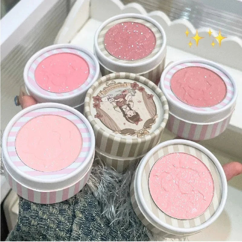 Monochrome Blush Palette Embossed Peach Milk Pink Cream Natural Cheek