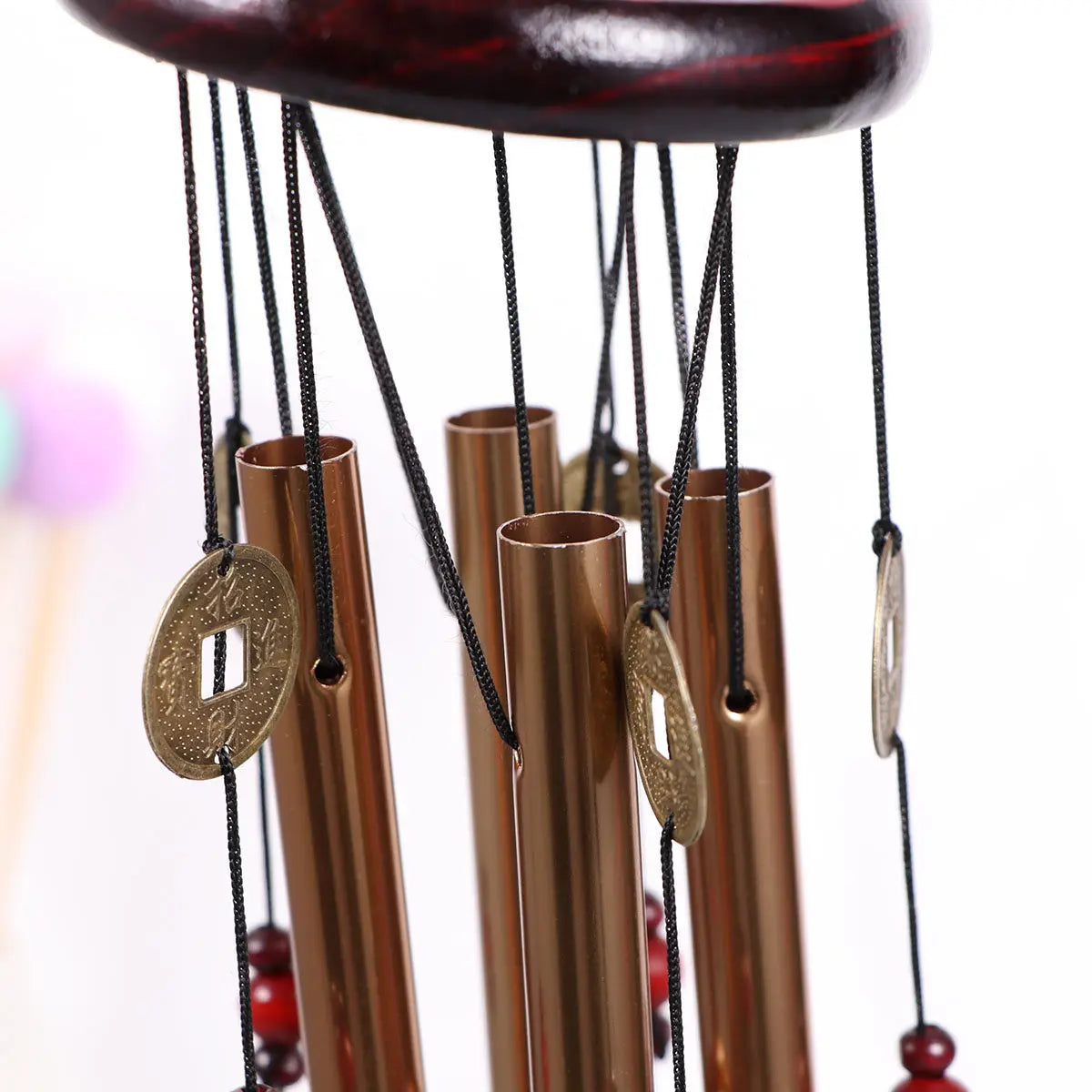 Bronze Wind Chimes Metal Wood Alloy Handmade Decorative Bell Chinese