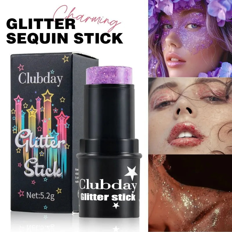 Sparkling Sequins Glitter Gel Stick Highgloss Shine Purple Blue