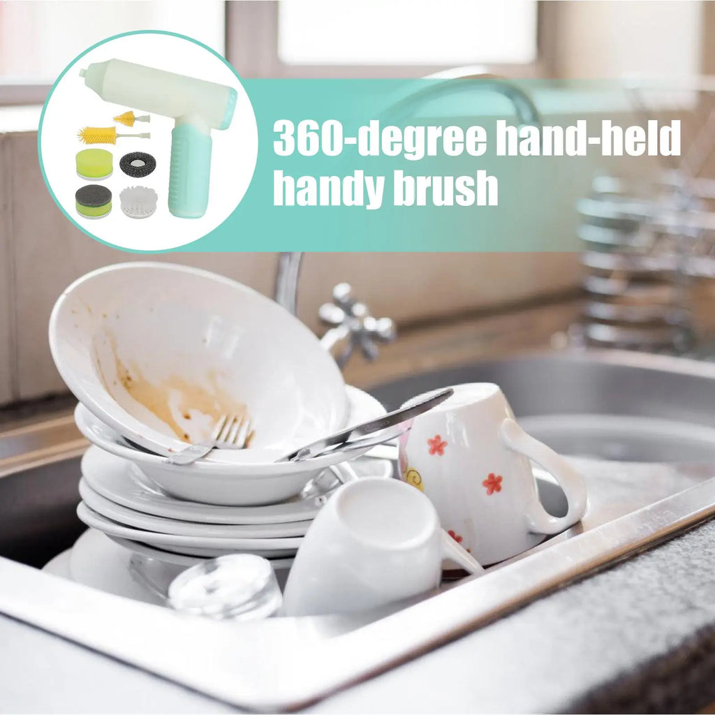 Electric Scrub Brush Rechargeable Bathroom Scrubber Handheld Automatic Cup Washing Brush For Pots Window Living Room Sink Zpaxo