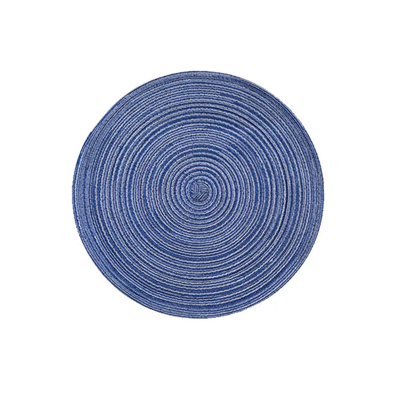 Non-Slip Linen Round Place Mats – Heat-Resistant Table Decor Dining Place Mats Zpaxo 1PC Blue 18CM