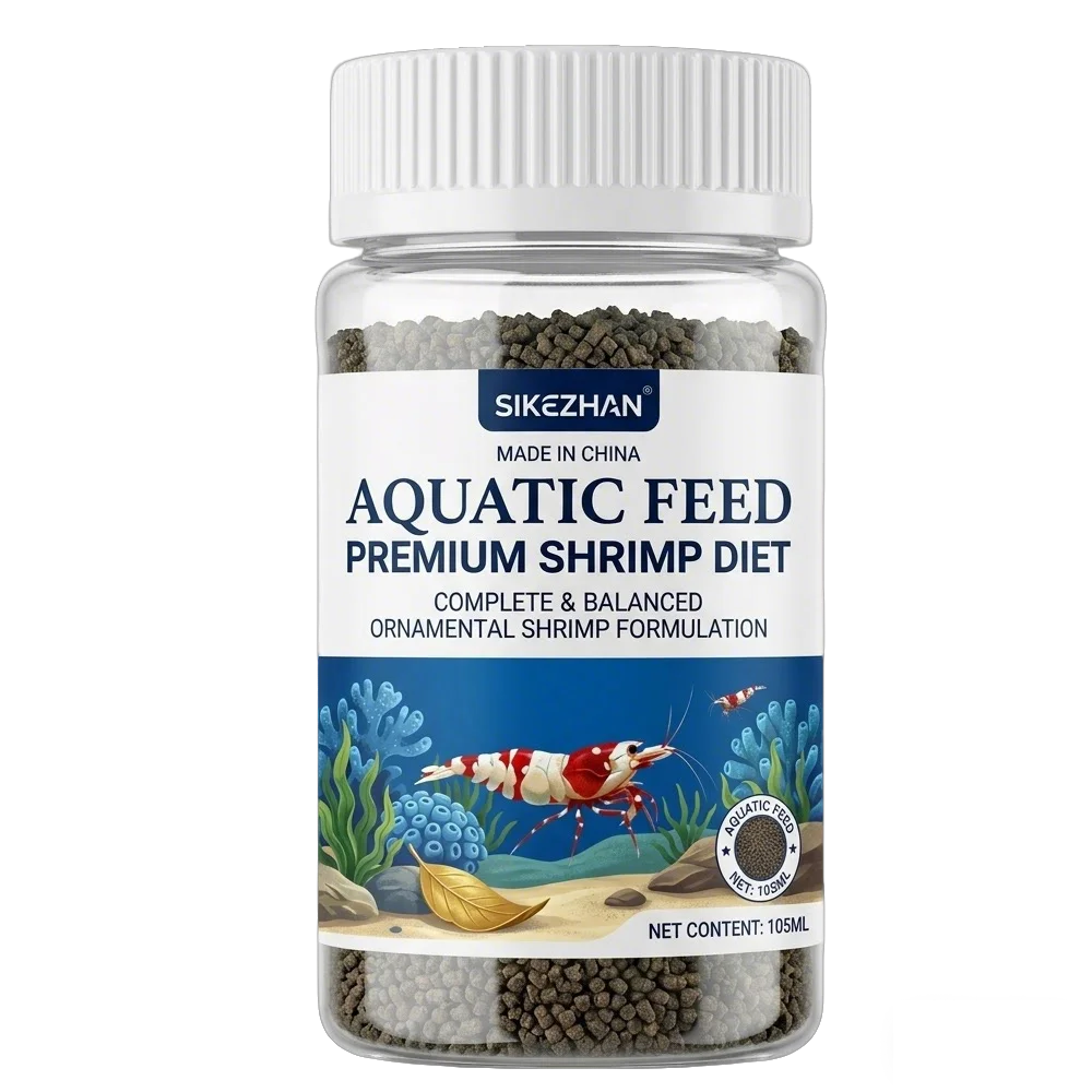 SIKEZHAN Premium Aquatic Feed 105ml - Complete Ornamental Shrimp Diet - Balanced Pellets for Healthy Shell Molting & Growth Zpaxo 1PC