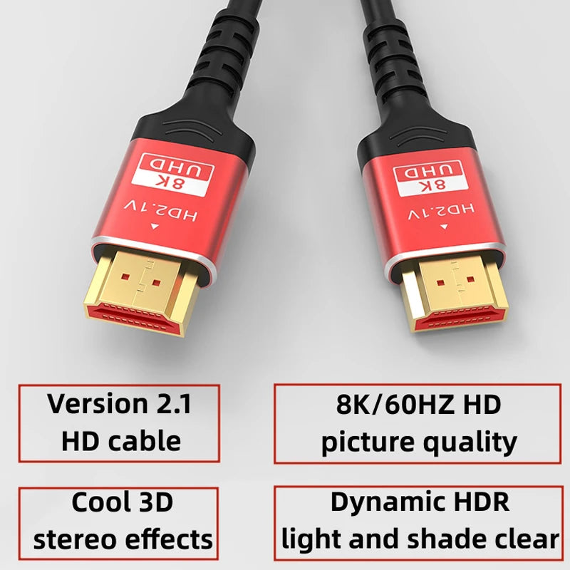 Speed HDTV Cable 8K60HZ 48Gbps HDTV2 1V 4K 120HZ 3D TV Computer Zpaxo