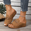Summer Women Slippers 2025 Comfortable Sports Fashion Designer Zpaxo Brown 43