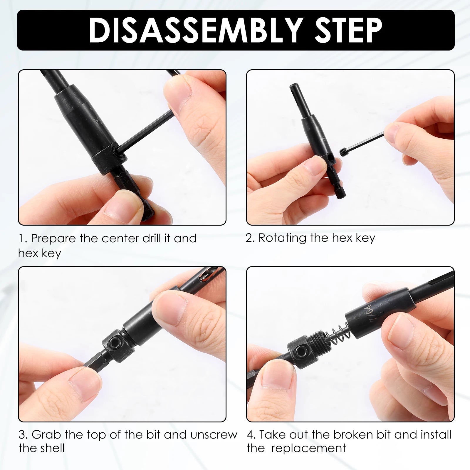 16 PCS/kit Self Centering Drill Bit Set 3/32" 7/64" 1/8" with 10 Twist Drill Bits and 1 Hex Wrench for Precision Woodworking hot Zpaxo