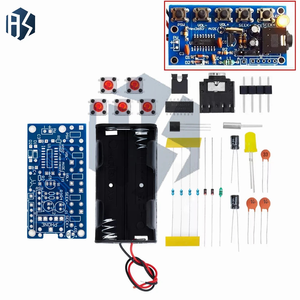 RDA5807 Stereo FM Radio Receiver Module 76-108MHz DC 1 8V-3 6V DIY PCB Zpaxo