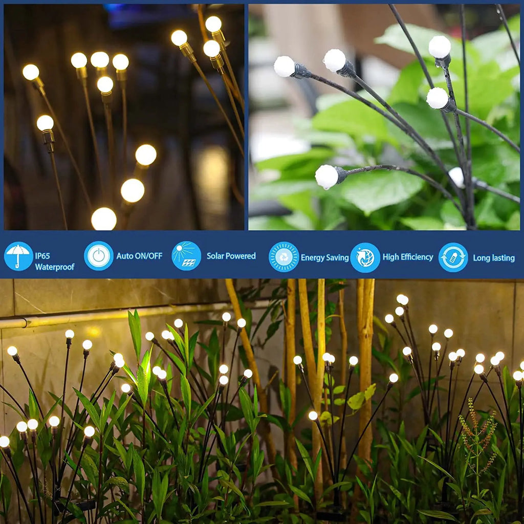 Outdoor Solar Firefly Lights Gradient Garden Christmas Decoration Zpaxo