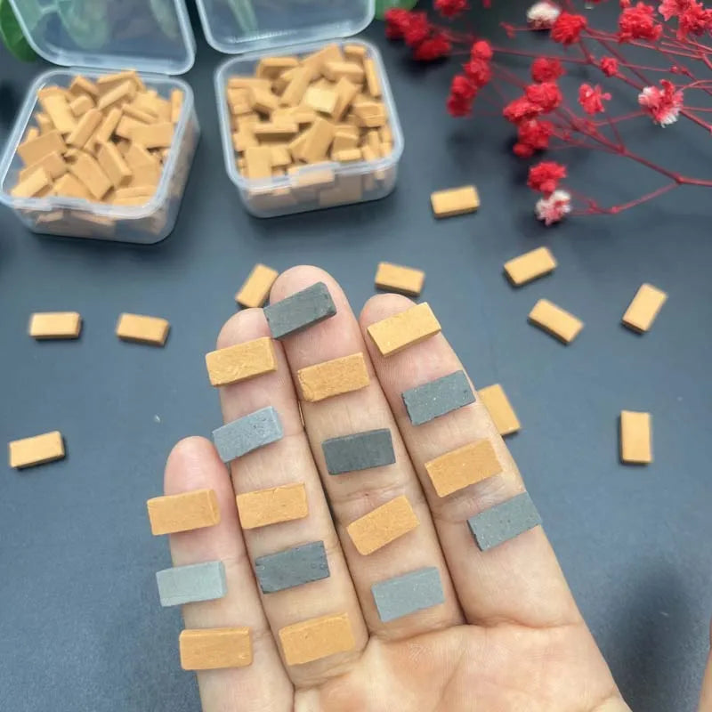 80pcs/1box 1:35 mini wall tiles miniature brick statue model brick building set fake bricks for garden landscape accessories Zpaxo