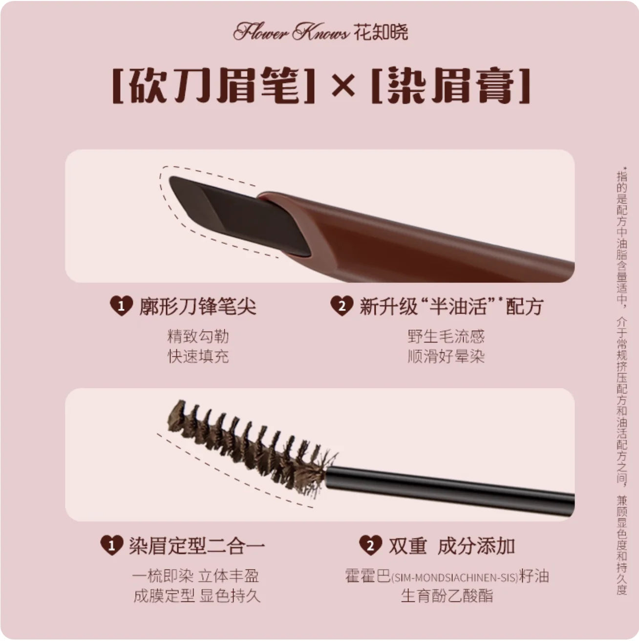 Flower Knows The Sweetie Bear Collection Eyebrow Pencil With Liquid Brow Gel Waterproof Aweat-Proof Cosmetics Original Makeup Zpaxo