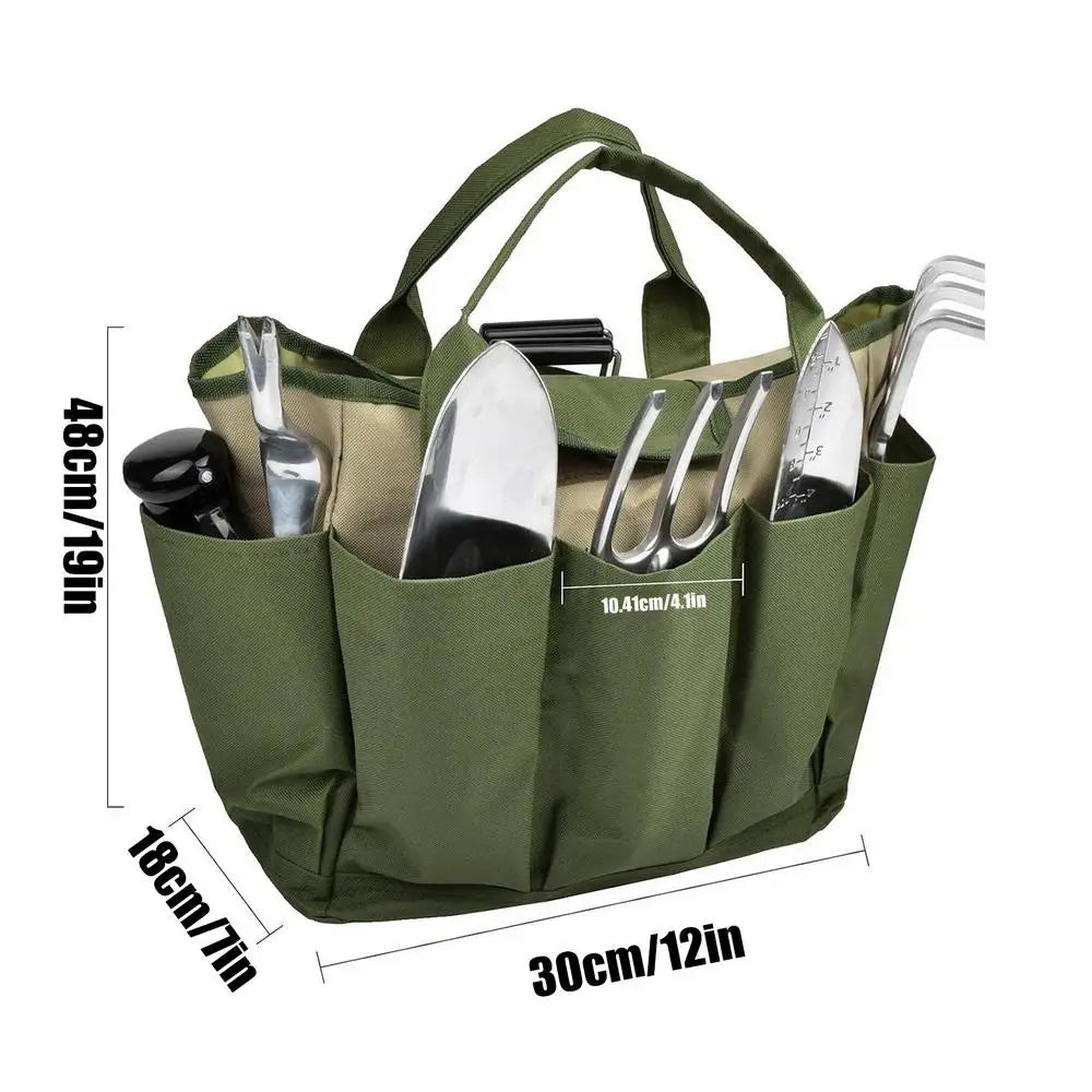 Gardening Bags Tools Waterproof 8 Side Pockets Storage Tote Tool