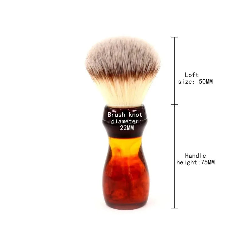 YAQI 22mm Cola Color Synthetic Shaving Brush – Men's Wet Shave Synthetic Shaving Brush Zpaxo