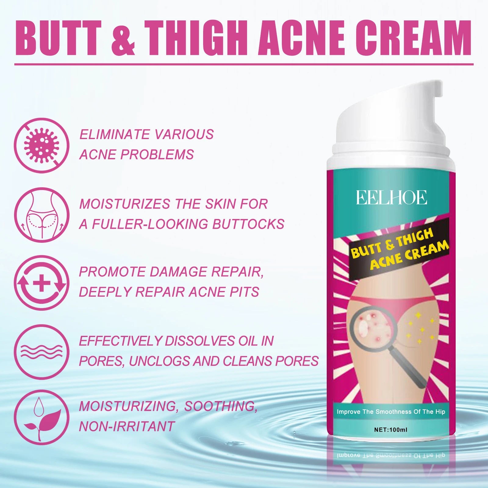 Eelhoe Butt & Thigh Acne Cream – Brighten & Clear Skin Body Acne Cream Zpaxo