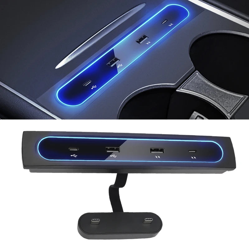 Tesla Model 3 & Y USB Hub – 27W Fast Charger Docking Station