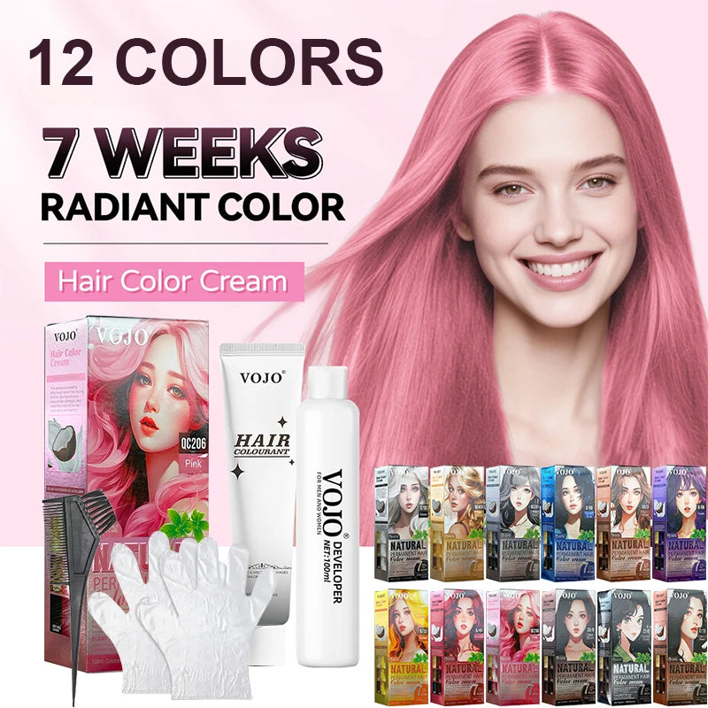 Semi-Permanent Hair Dye,100ml and 100ml Coloring Agent,Easy to Apply,Hair Coloring Unisex Natural Hair Cream for All Hair Types Zpaxo