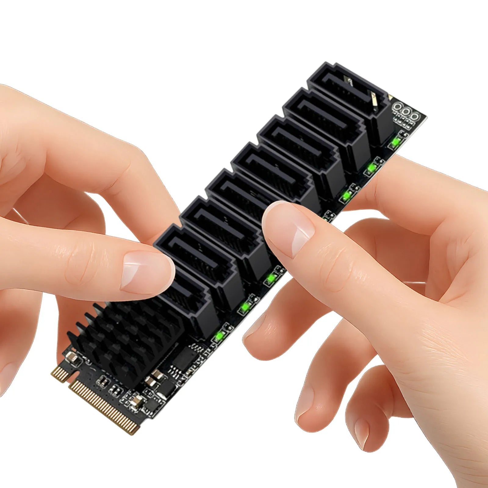 M.2 M KEY NVMe To SATA Convert Card ASM1166 6Gbps 8 Port M.2 NVMe To SATA 3.0 Expansion Card Tools Included for Desktop PC Zpaxo China Mainland