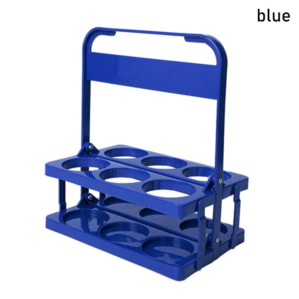 1Pcs 6 Hole Beer Bottle Carrier Cup Foldable Reusable Drink Holder Durable Cup Organizer Bar Beverage Display Wine Rack Zpaxo Blue