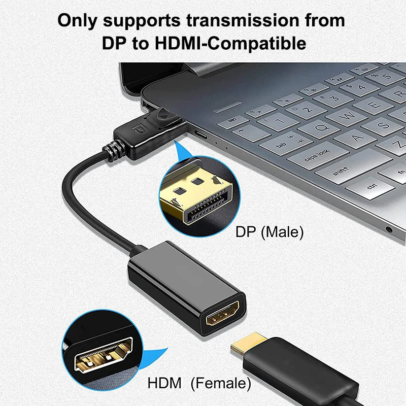 Display Port HDMI-compatible Adapter Converter 4K Male Female HDTV