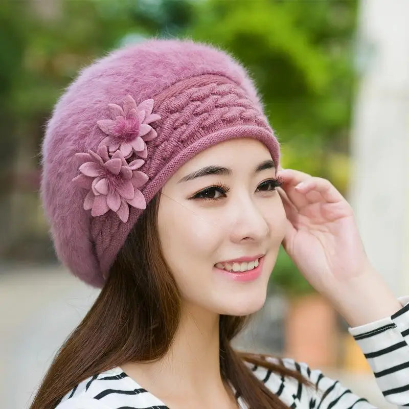 Durable Beret Wool Knit Fall Winter Cap Moms DIY Accessories Women's Zpaxo