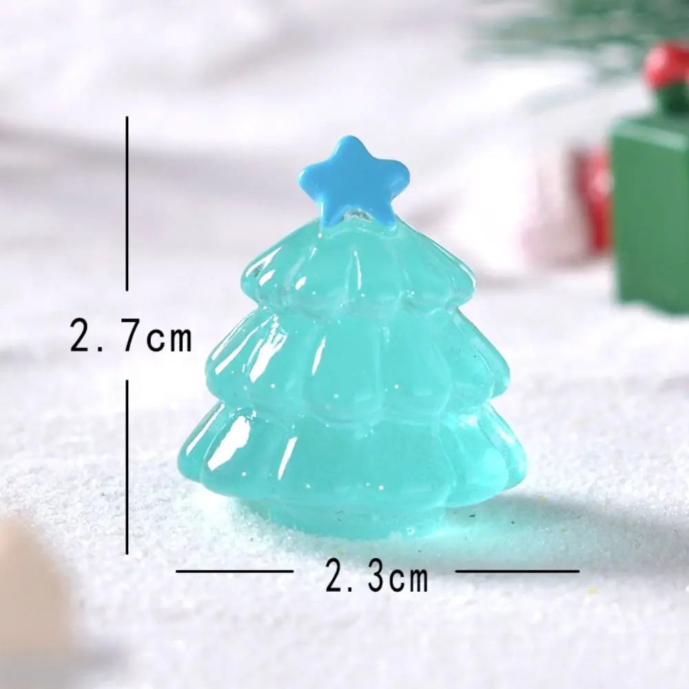 10 Pcs Mini Luminous Tree Glowing Noctilucent Miniature Statue Transparent Micro Landscape Christmas tree Ornament Home Zpaxo
