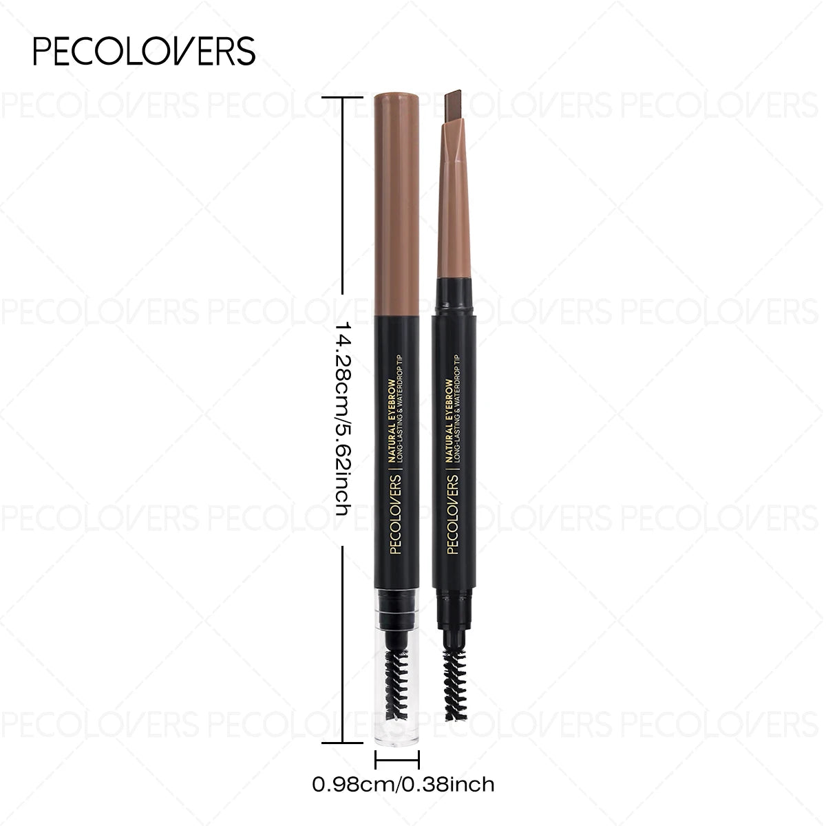 Pecolover Dual-ended Eyebrow Pencils Waterproof Long-lasting Black Zpaxo