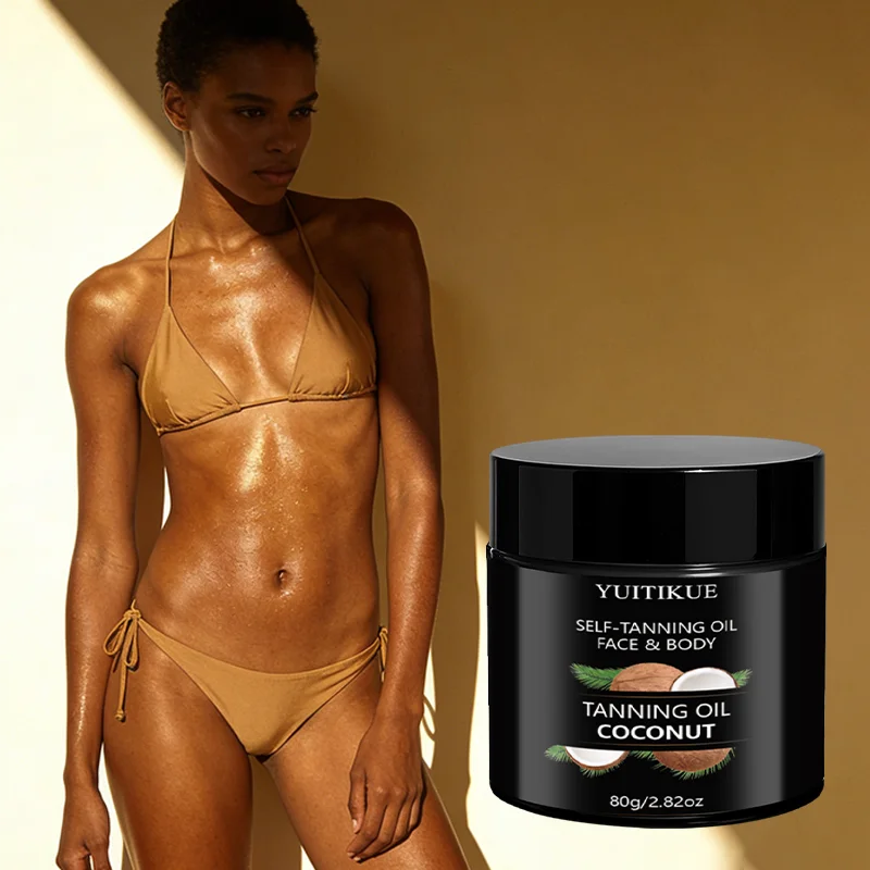 YUITIKUE Coconut Self-Tanning Oil – Natural Glow Face & Body 80g Self-Tanning Oil Zpaxo