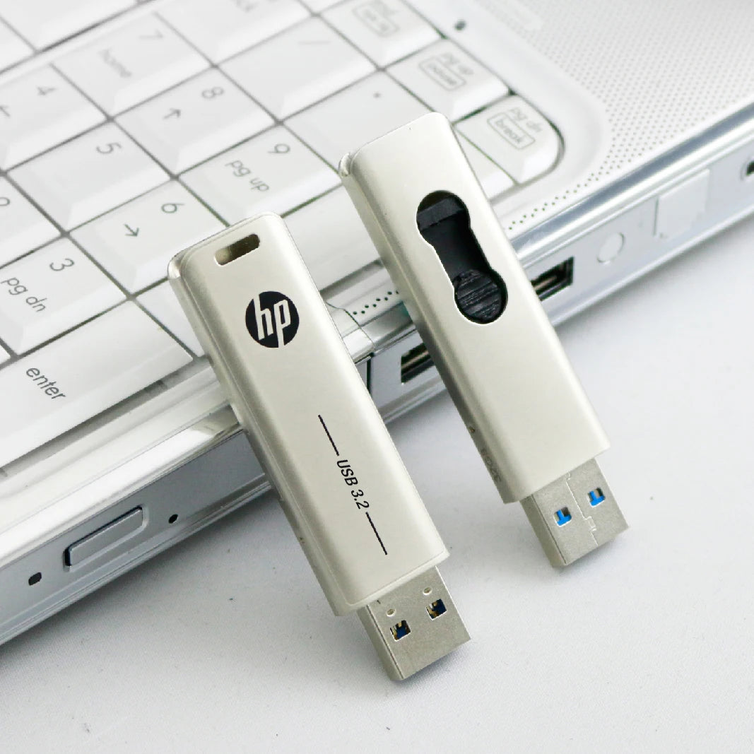 HP X796W USB 3 2 Flash Drive 256GB 128GB 64GB 32GB Slide Out Metal Zpaxo