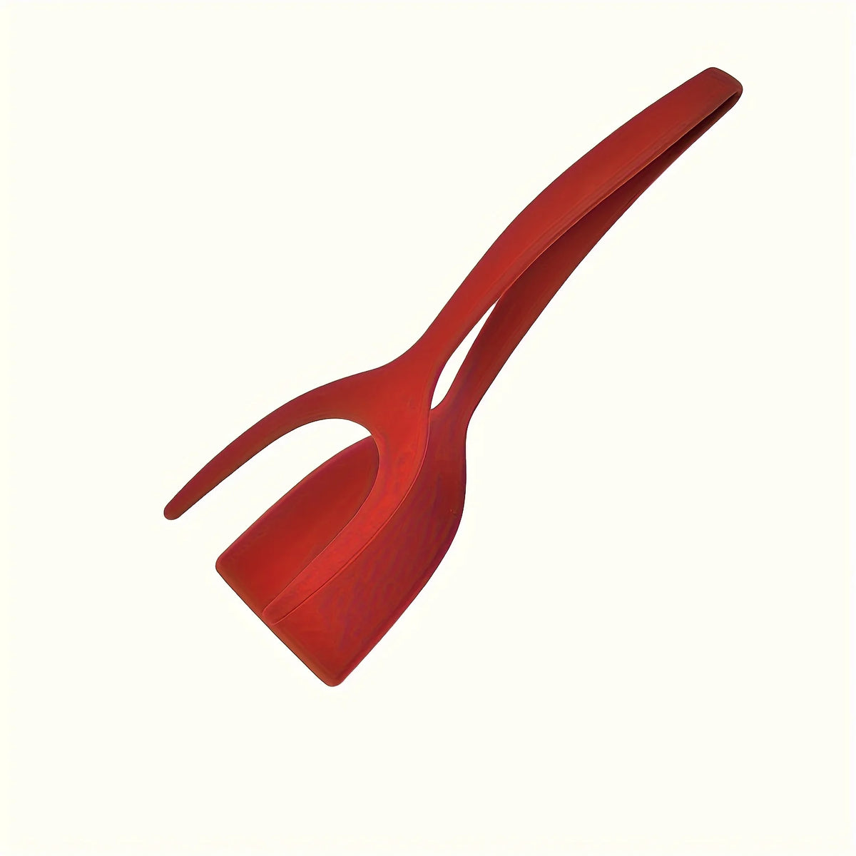1 Shovel Clip Silicone Grip Flip Tongs Egg Steak Spatula Pancake Zpaxo red