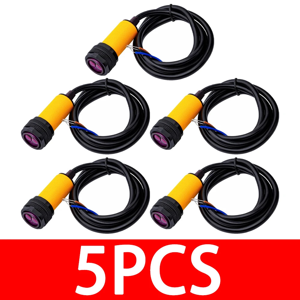 E18-D80NK Infrared Obstacle Avoidance Reflective Photoelectric Sensor with Adjustable 3-80cm Detection Range for Smart Car Robot Zpaxo 5PCS
