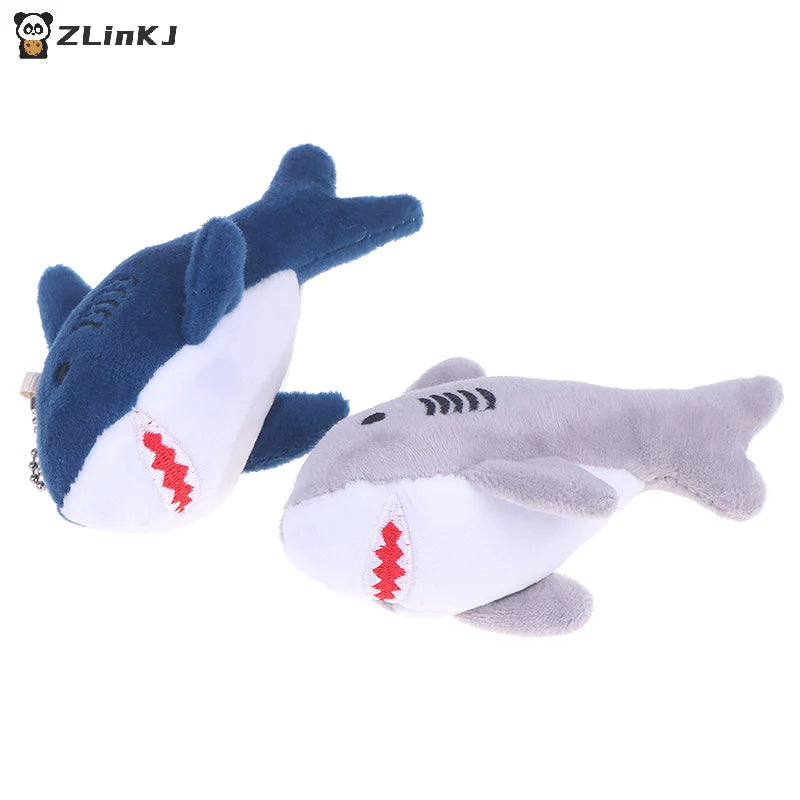 Cute Cartoon Stuffed Plush Shark Pendant Key Chain Ring Doll Toys Zpaxo