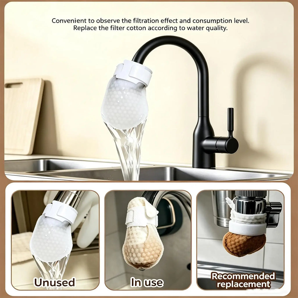 Faucet Filter Cotton Bag Splash Proof Universal Tap Water Purifier