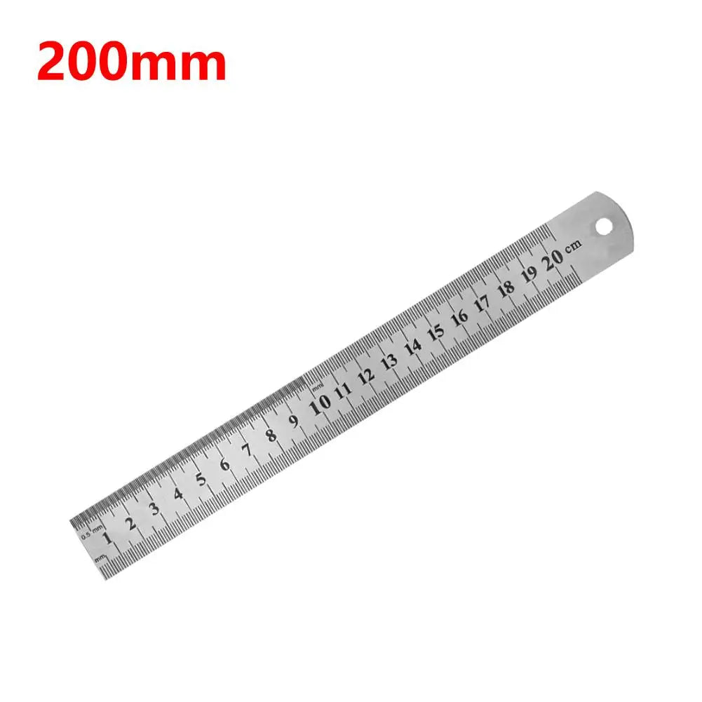 Metal Ruler Stainless Steel Straight Ruler 150mm-500mm Student Rulers Precision Double Sided Measuring Tool For Woodworking Draw Zpaxo 200mm