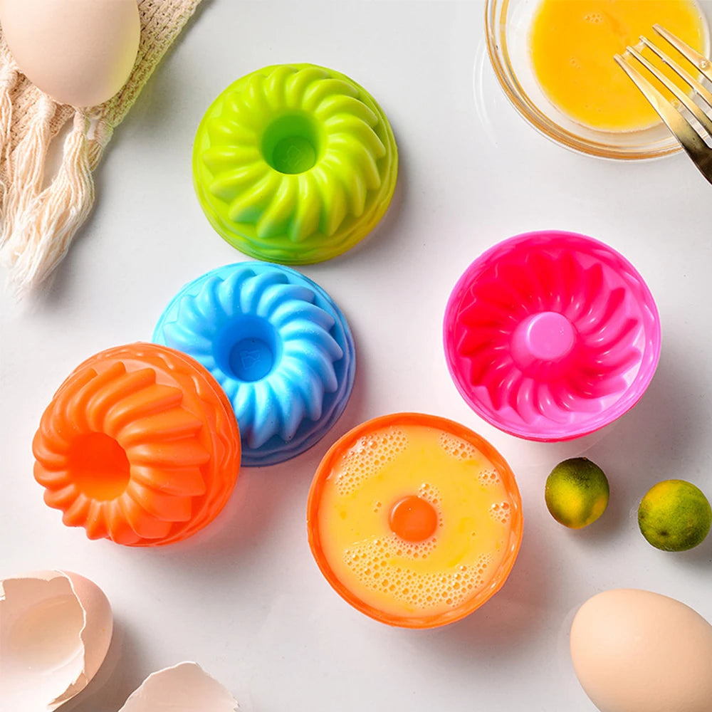 6Pcs Silicone Cake Molds Muffin Cake Cups Egg Tart Cupcake Dessert Baking Mold Bakeware Tools Color Random Zpaxo