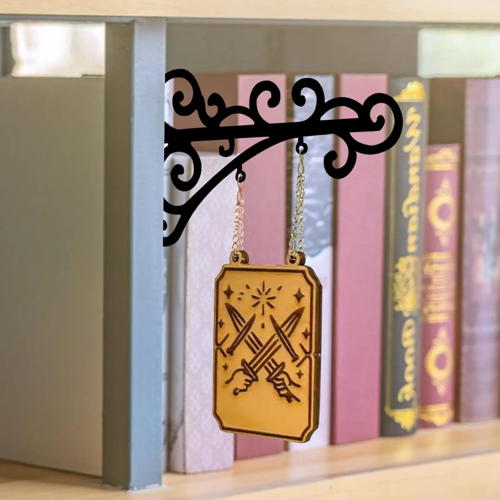 Book Nook Sign Genre Signs Brackets Bookshelf Easy Installation