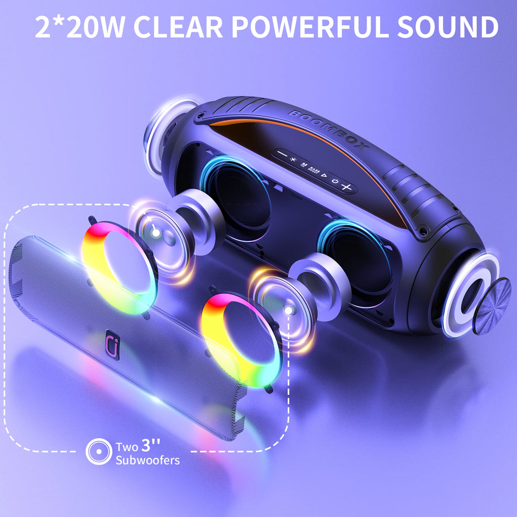 Portable Bluetooth Wireless Speaker Loud Boombox Subwoofer Powerful