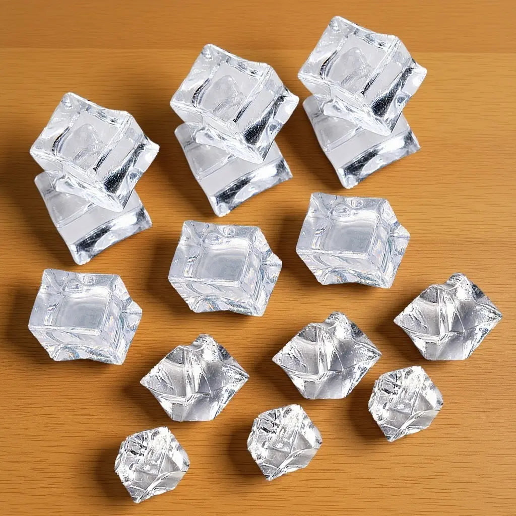 Clear Acrylic Ice Cubes Realistic Fake Food Styling Beverage Display
